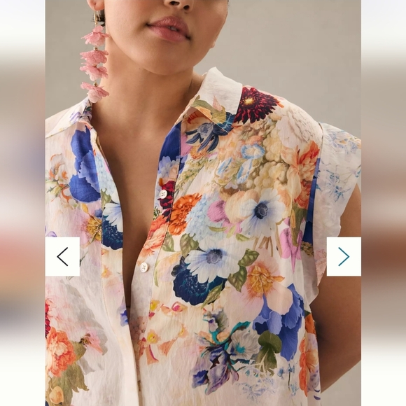 Anthropologie Maeve NWTs Floral High-Low Shirt Dress - Picture 7 of 11